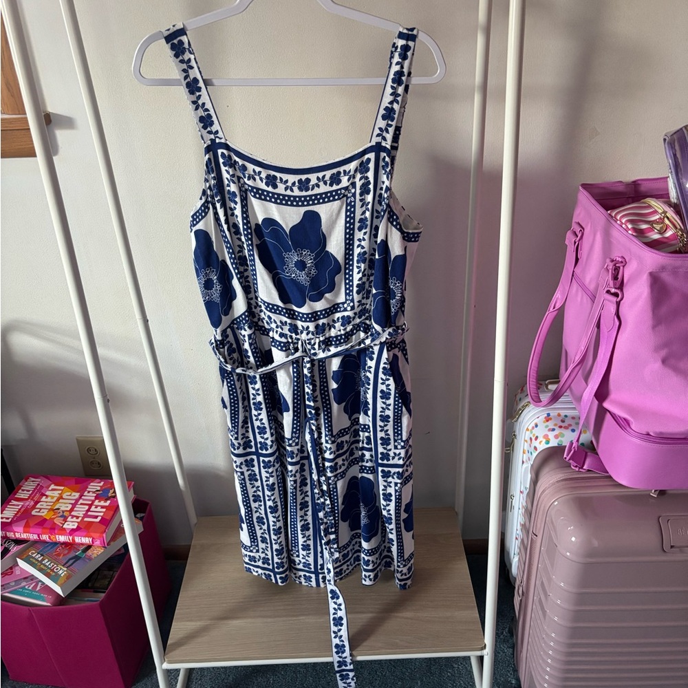 Draper James Blue and White Floral Dress